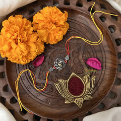 Vriksham Rakshabandhan Sliver Plated Peacock Rakhi-RB157