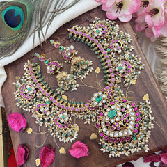 Vriksham Elegant Short Guttapusalu Neckpiece-Rice Pearls-G18148