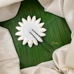 Vriksham Jasmine Bud Hair With Traditional Kemp Stone Medallion U-Pin Flower Accessories-KH1270