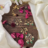 Vriksham Elegant Navrathna Pendant Chain-Green Bead-G15709