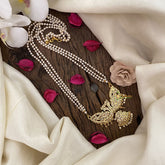 Vriksham Dual Peacock Pendant Pearl Mala-White-G17125