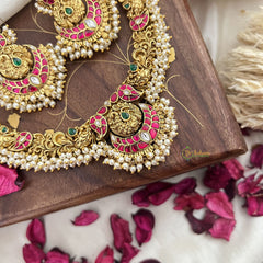 Vriksham Unique Maanga Chandbali Pendant Neckpiece-Pearls-G18150