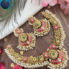 Vriksham Unique Maanga Chandbali Pendant Neckpiece-Pearls-G18150
