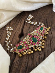 Layered Pearl Jadau Kundan High Neck Choker -J1813