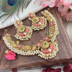 Vriksham Unique Maanga Chandbali Pendant Neckpiece-Pearls-G18150