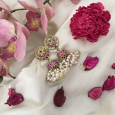 Vriksham Rangini Jhumkas Style Kundan Jadau Jhumkas-Layered Pearl Tassels-J3597