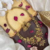 Vriksham Gold Look Alike With Dual Peacock Jadau Long Neckpiece-Gold Bead-G17877