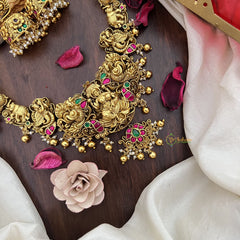 Vriksham Gold Look Alike With Dual Peacock Jadau Long Neckpiece-Gold Bead-G17877