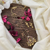 Vriksham Exclusive Peacock Pendant Chain-Golden Bead-Red-G15691