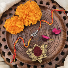 Vriksham Rakshabandhan Sliver Plated Bhai Name Rakhi-RB170