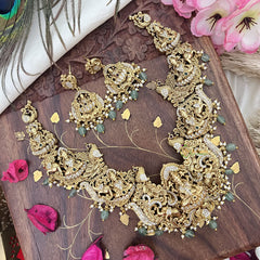 Vriksham AD Stone Lakshmi With Peacock & Elephant Short Neckpiece-G18132