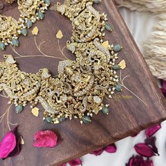 Vriksham AD Stone Lakshmi With Peacock & Elephant Short Neckpiece-G18132