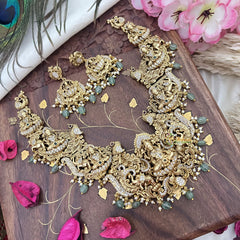 Vriksham AD Stone Lakshmi With Peacock & Elephant Short Neckpiece-G18132