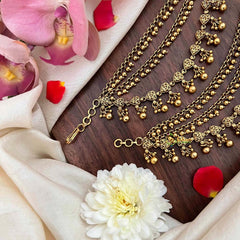 Vriksham Classic Temple Leaf Style Gold-Finish 3 Layer With Gold Bead Maatil-G21403