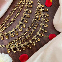 Vriksham Classic Temple Leaf Style Gold-Finish 3 Layer With Gold Bead Maatil-G21403