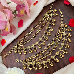 Vriksham Classic Temple Leaf Style Gold-Finish 3 Layer With Gold Bead Maatil-G21403