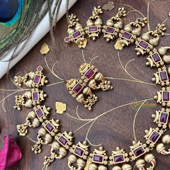 Vriksham Exquisite Designer Short Neckpiece-Red-G18133