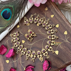 Vriksham Exquisite Designer Short Neckpiece-Red-G18133