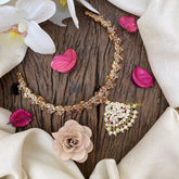 Vriksham Designer Gold Look Alike AD Stone Short Neckpiece-G17160