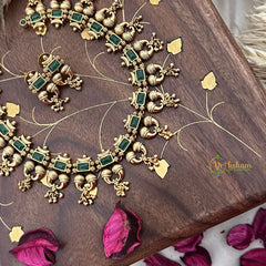 Vriksham Exquisite Designer Short Neckpiece-Green-G18134