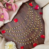 Vriksham Vintage Gold Finish With Petite White Drops 3-Layer Maatil-G21411