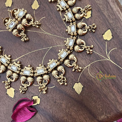 Vriksham Exquisite Designer Short Neckpiece-White-G18135