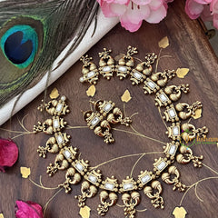 Vriksham Exquisite Designer Short Neckpiece-White-G18135