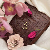 Vriksham Square Style Press Naths/Nose Pin-White Red & Green-G20703