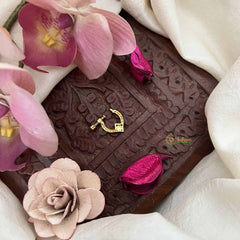 Vriksham Square Style Press Naths/Nose Pin-White Green-G20698