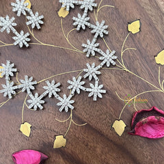 Vriksham AD Stone Floral Silver Short Neckpiece-G18122