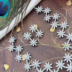 Vriksham AD Stone Floral Silver Short Neckpiece-G18122