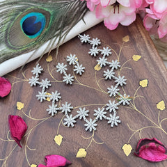 Vriksham AD Stone Floral Silver Short Neckpiece-G18122