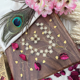 Vriksham AD Stone Floral Golden Short Neckpiece-G18121