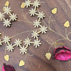 Vriksham AD Stone Floral Golden Short Neckpiece-G18121