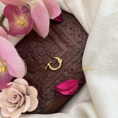 Vriksham Star Half Circle Press Naths/Nose Pin-Red White-G20727