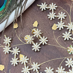 Vriksham AD Stone Floral Golden Short Neckpiece-G18121