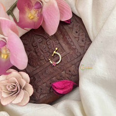 Vriksham Star Half Circle Press Naths/Nose Pin-Red White-G20727