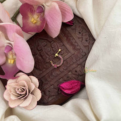 Vriksham Star Half Circle Press Naths/Nose Pin-Red-G20728