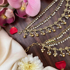 Vriksham Classic Temple Leaf Style Gold-Finish 3 Layer With Pearls Maatil-G21404