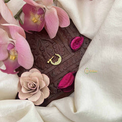 Vriksham Chand Bali Style Press Naths/Nose Pin-Red White & Green-G20734