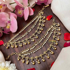 Vriksham Classic Temple Leaf Style Gold-Finish 3 Layer With Pearls Maatil-G21404