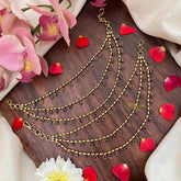 Vriksham Vintage Gold Finish With Petite Red Drops 3-Layer Maatil-G21412