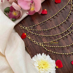 Vriksham Vintage Gold Finish With Petite Red Drops 3-Layer Maatil-G21412