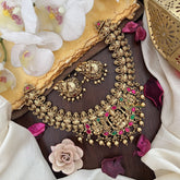 Vriksham Elegant Lakshmi Jadau Short Neckpiece-Gold Bead-G17839