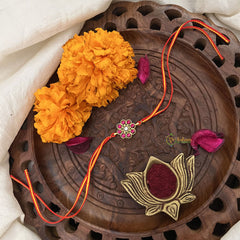 Rakshabandhan Jadau Kundan Rakhi -Flower -RB133