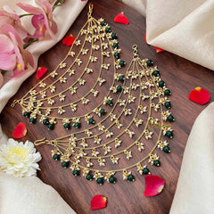 Vriksham Bridal 5-Layer Royale Stone & Pearls Droplet Green Bead Maatil-G21416