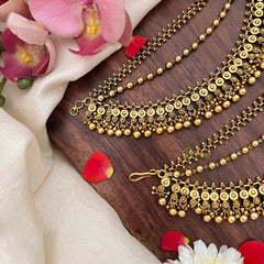 Vriksham Bahubali Style Gold-Finish 3 Layer With Gold Bead Maatil-G21408