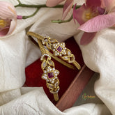 Premium Red White Victorian Diamond Bridal Bangles - G11989