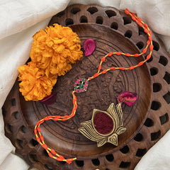 Rakshabandhan Jadau Kundan Rakhi -Dual Peacock -RB144