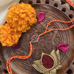 Rakshabandhan Jadau Kundan Rakhi -Dual Peacock -RB144